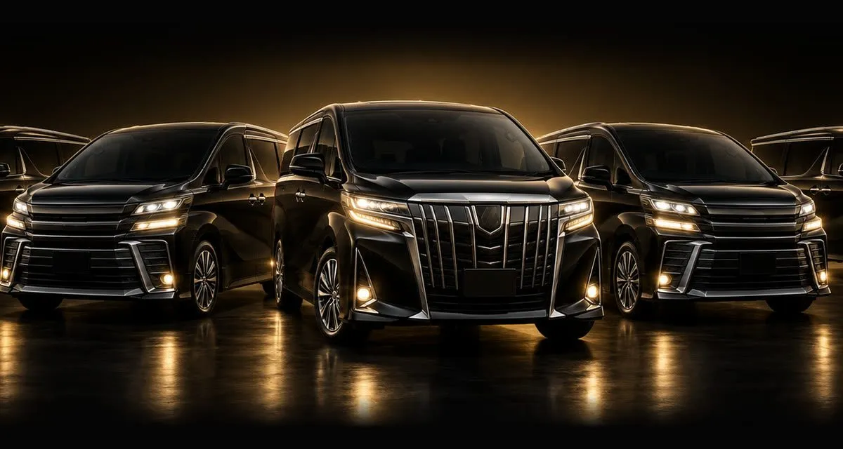 Black Toyota Alphard and Vellfire fleet for Penang airport transfers