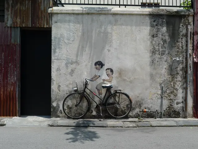 Children on a Bicycle mural by Ernest Zacharevic, Armenian Street, George Town, Penang